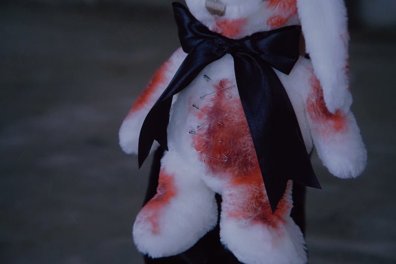 Handstitched Felt Killer Bunny Plush With Bleeding Eye and 