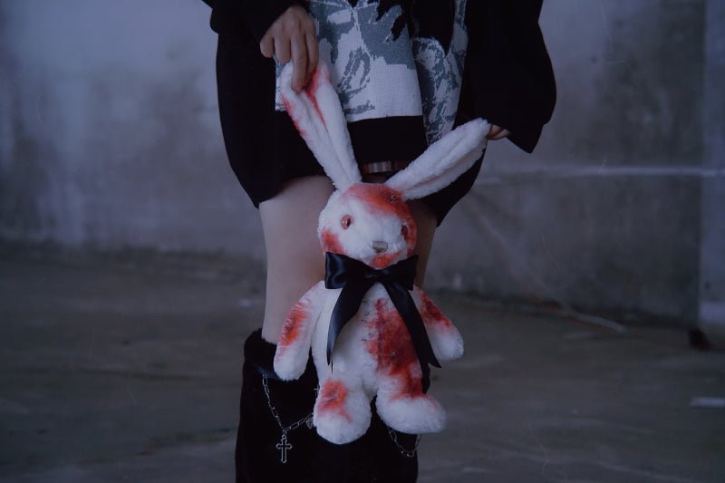 Halloween Hand-made Bloody Bunny Plush Toys   