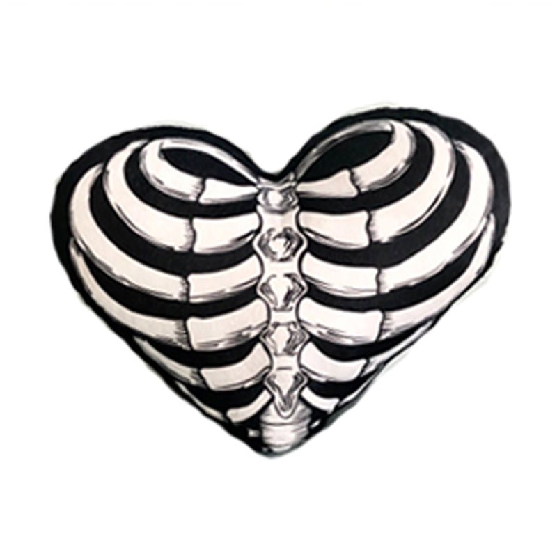 Halloween Irregular Heart Skull Frame Plush Pillow   