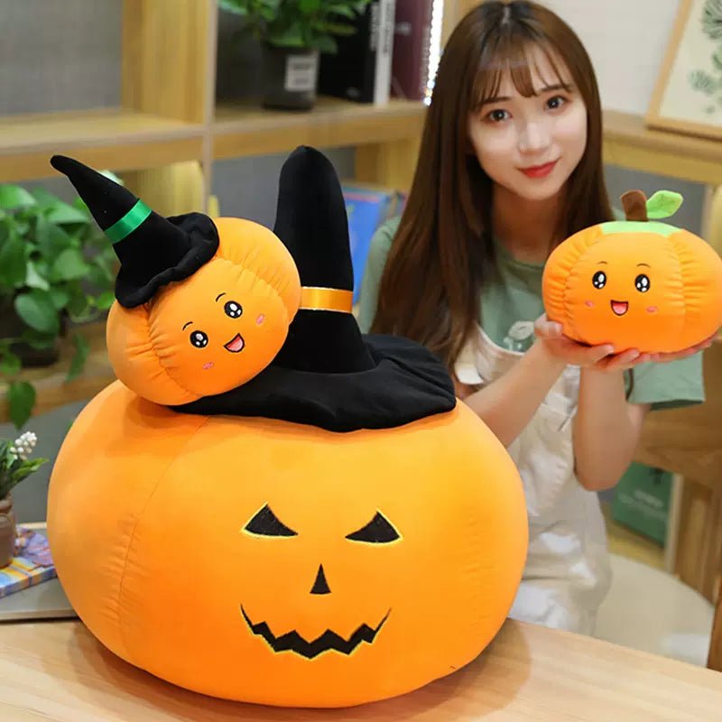 Halloween Orange Pumpkin Lantern Plush Pillow Toy - TOY-PLU-52401 - Weinichengbaotengrui - 42shops