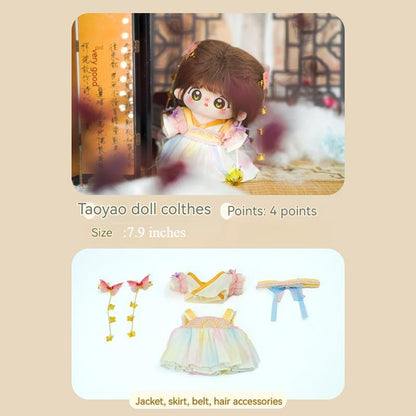 Hanfu Doll Clothes Wisteria and Peach Cotton Doll Dress 18606:419813