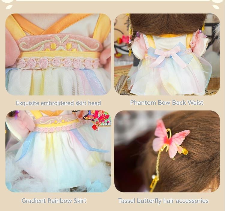Hanfu Doll Clothes Wisteria and Peach Cotton Doll Dress 18606:419815