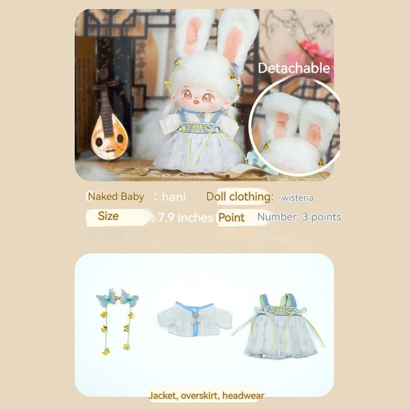 Hanfu Doll Clothes Wisteria and Peach Cotton Doll Dress 18606:419811