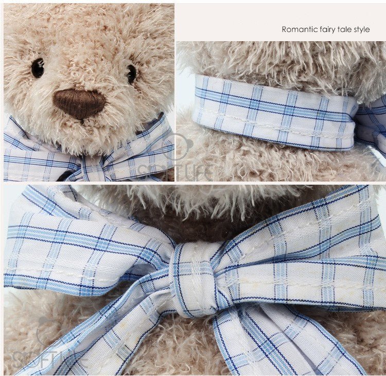Khaki Bow Tie Bear Plush Doll For Girls Gifts - TOY-PLU-27002 - Xuzhou tianmu - 42shops