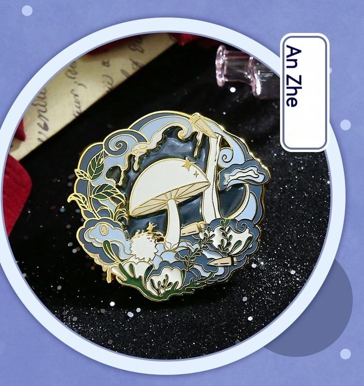 Little Mushroom An Zhe Lu Feng Metal Badge 33708:455255