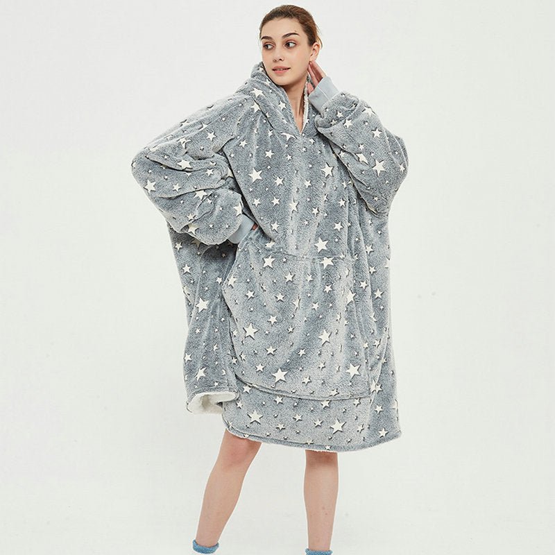 Oversized Thickened Velvet Blanket Hoodies luminous  