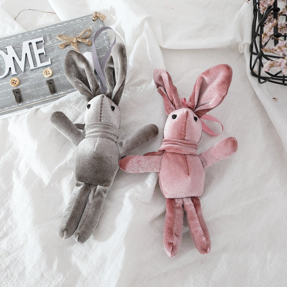 Pink And Grey Bunny Doll Pendant - TOY-PLU-89501 - Yiwu qianxue - 42shops