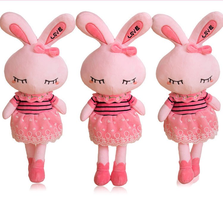 Pink Bunny Rabbit Plushie Stuffed Doll In Dress - TOY-PLU-61301 - Gongjulipin - 42shops