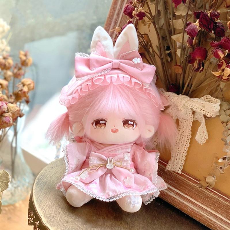 Pink Cotton Doll Clothes Doll Dress 20cm - TOY-PLU-90901 - Strawberry universe - 42shops