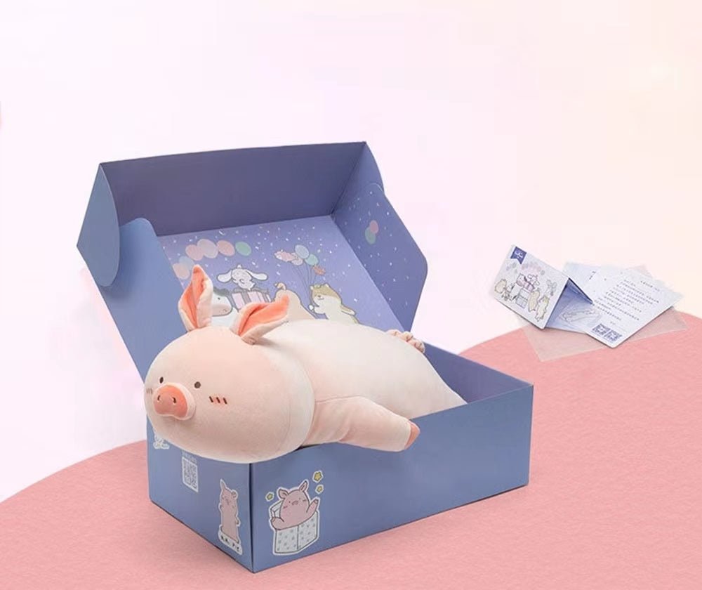 Pink Pig Plush Body Pillows pink pig (high-grade gift box packaging) M 46*55 cm/18.1*21.7 inches 