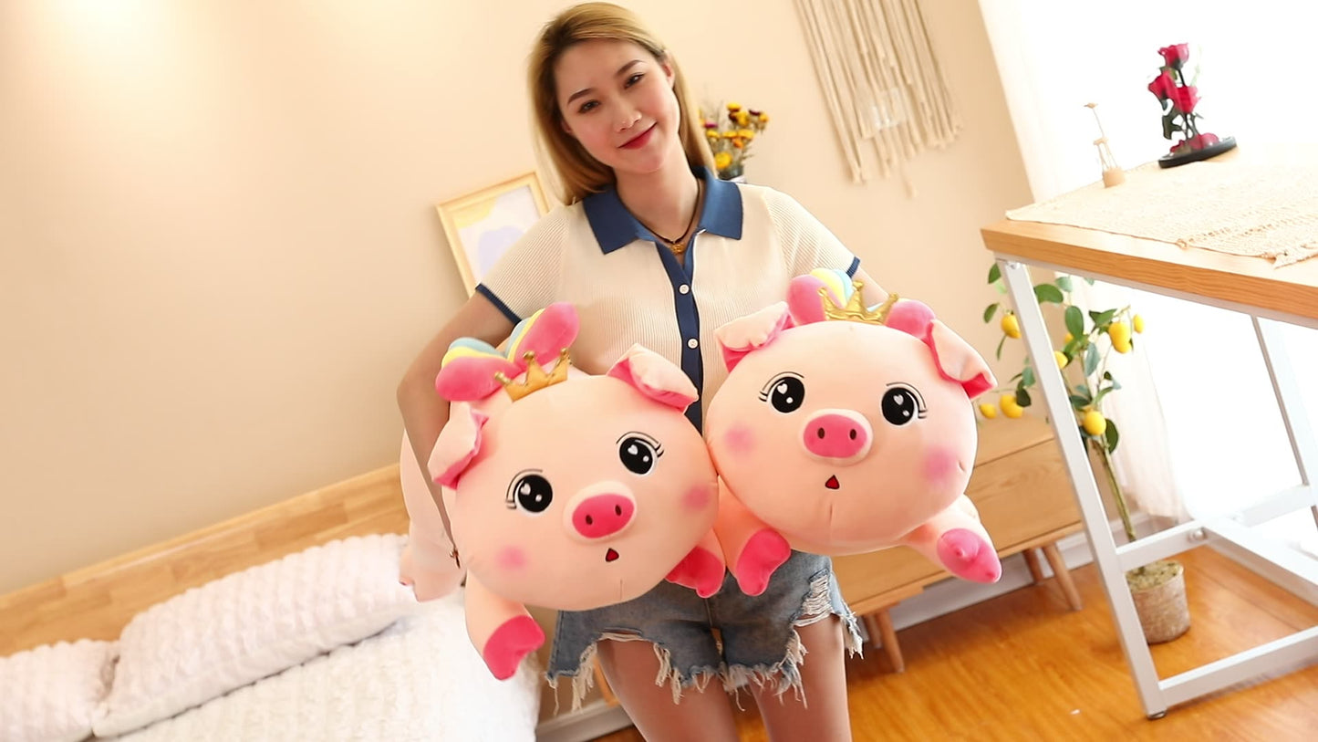 Pink Pig Plush Pillow With Crown - TOY-PLU-26701 - Rongcheng shengtong - 42shops