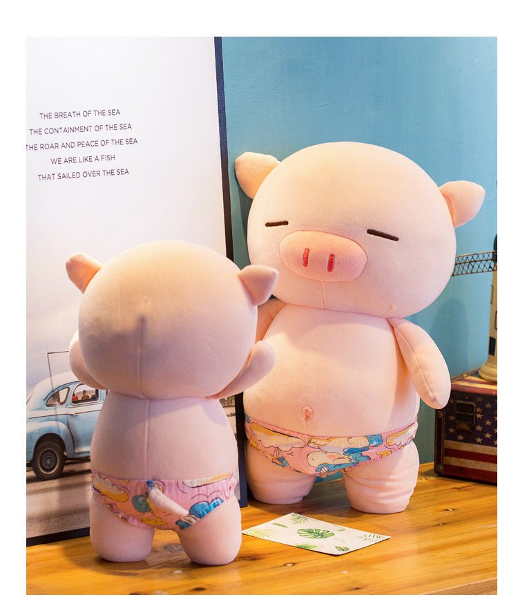 Pink Pig Plushie In Swimming Trunk - TOY-PLU-61401 - Gongjulipin - 42shops