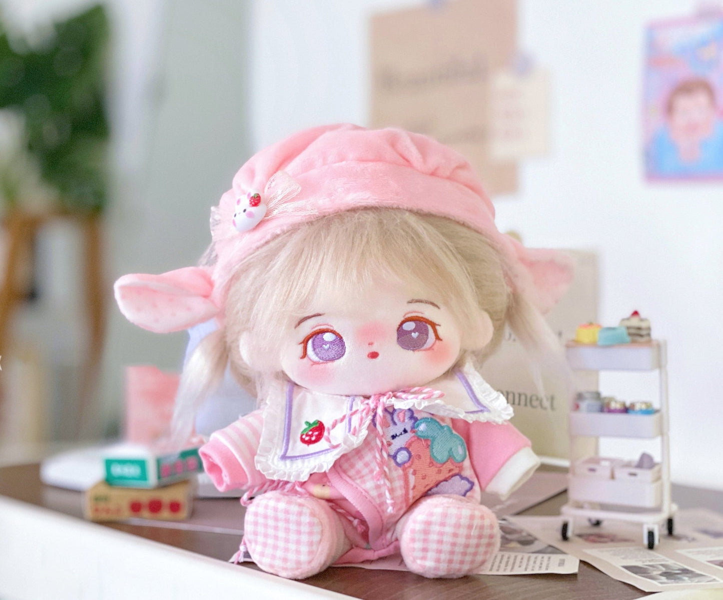 Pink Strawberry Cotton Doll Clothes Set - TOY-PLU-73301 - Huanxiyiduoduo - 42shops