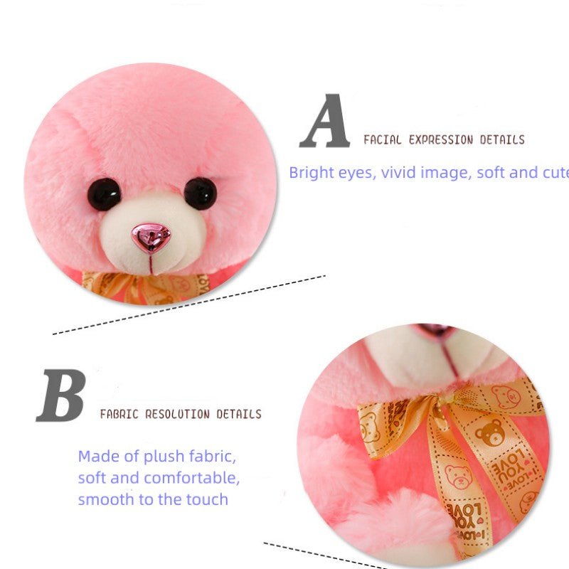 Pink White Blue Teddy Bear Plush Stuffed Animals - TOY-PLU-57207 - Yangzhou kaka - 42shops