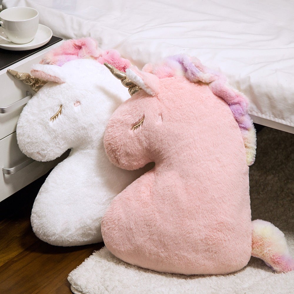 Pink White Unicorn Plush Pillow - TOY-PLU-94002 - Yangzhouboshiwei - 42shops