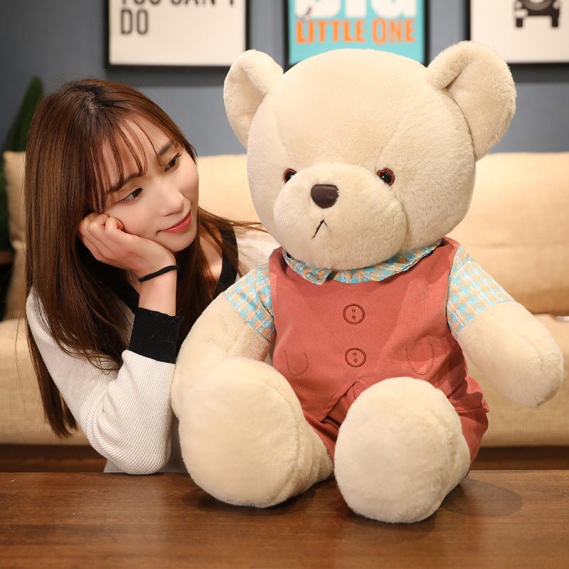 Plaid Couple Brown Bear Plush Animal Dolls - TOY-PLU-40504 - Hangzhou maruisha - 42shops