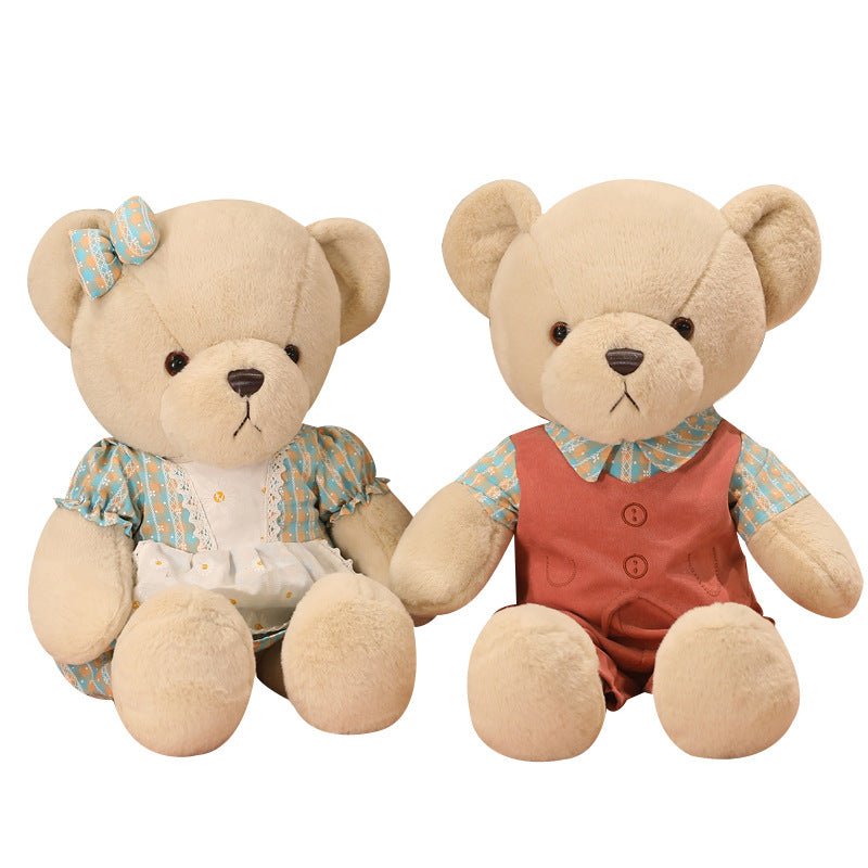 Plaid Couple Brown Bear Plush Animal Dolls - TOY-PLU-40501 - Hangzhou maruisha - 42shops
