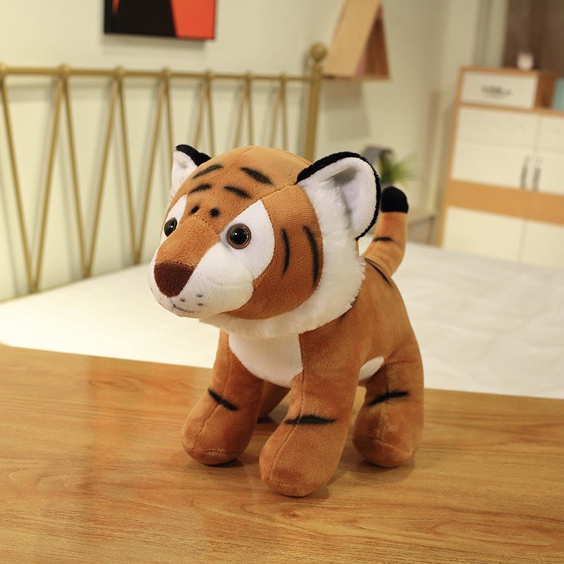 Realistic Tiger Stuffed Animal Hand-painted Plush Toy brown 24 cm/9.4 inches 