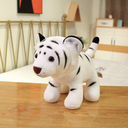 Realistic Tiger Stuffed Animal Hand-painted Plush Toy white 24 cm/9.4 inches 