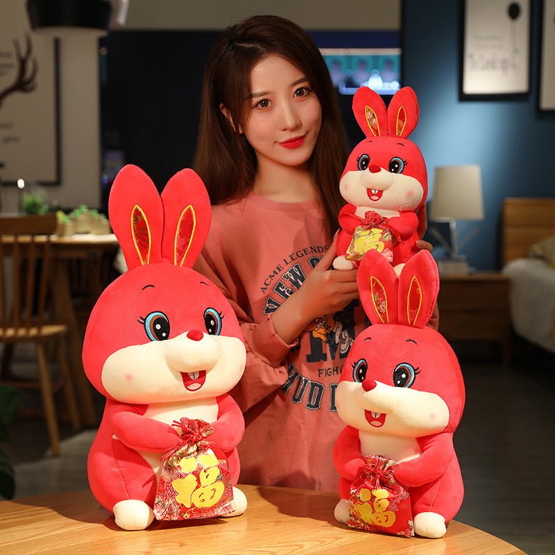 Red Blessing Bag Bunny Plush Doll 3866:352237