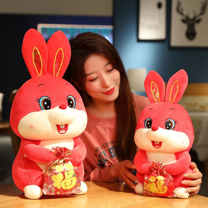Red Blessing Bag Bunny Plush Doll 3866:352235