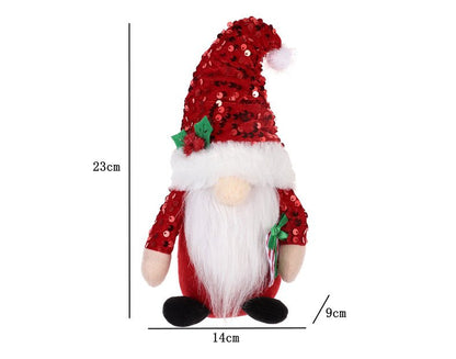 Sequin Hat Faceless Rudolph Gnome Doll Christmas Ornament - TOY-PLU-35802 - YWSYMC - 42shops