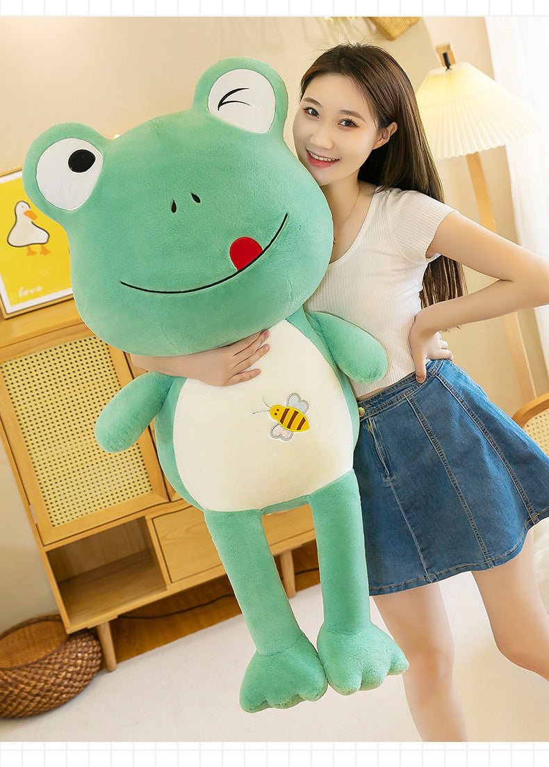 Sitting Green Smiley Frog Plush Stuffed Toy - TOY-PLU-90201 - Baigouxinchengshaqufang - 42shops