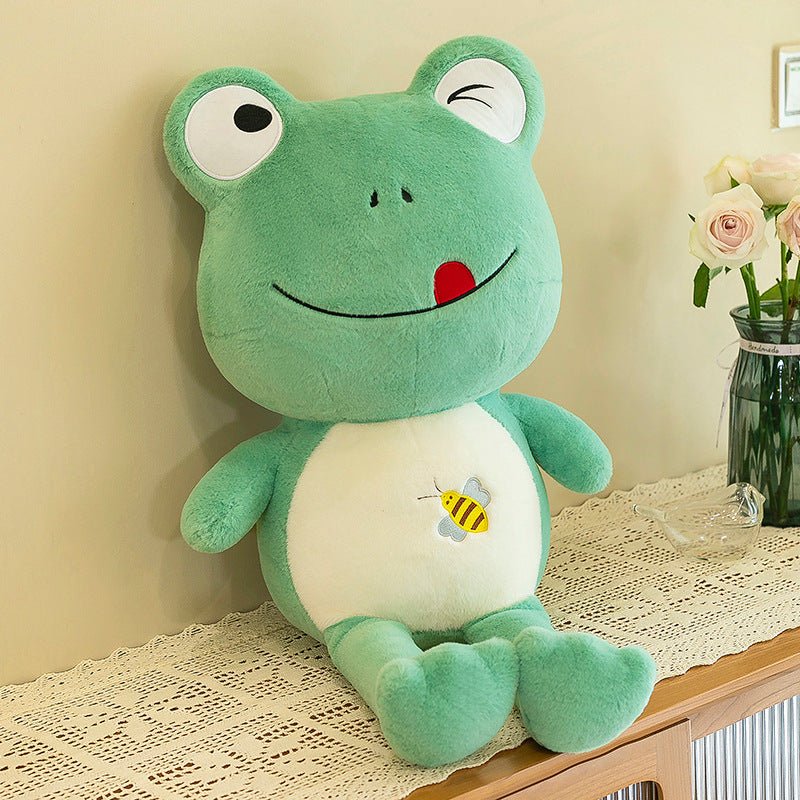 Sitting Green Smiley Frog Plush Stuffed Toy - TOY-PLU-90201 - Baigouxinchengshaqufang - 42shops