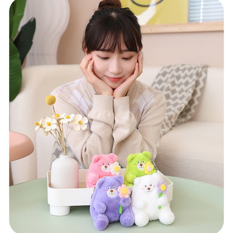 Soft And Cute Flower Bear Plush Keychain Multicolor - TOY-PLU-51804 - Yangzhoujiongku - 42shops