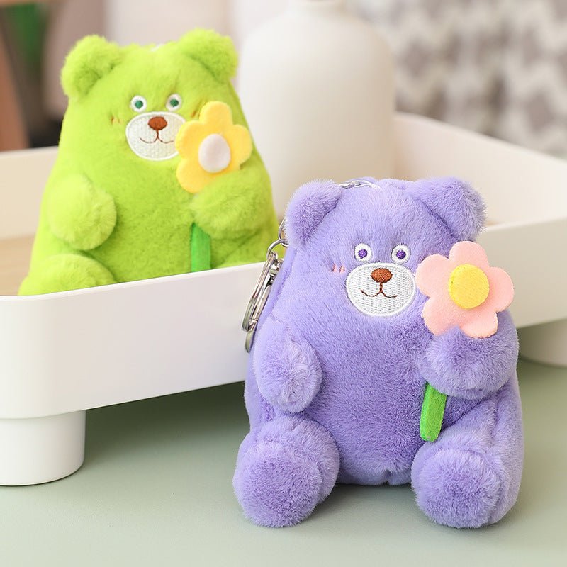 Soft And Cute Flower Bear Plush Keychain Multicolor - TOY-PLU-51801 - Yangzhoujiongku - 42shops