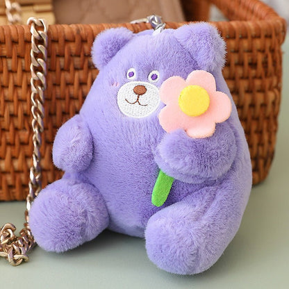 Soft And Cute Flower Bear Plush Keychain Multicolor - TOY-PLU-51802 - Yangzhoujiongku - 42shops