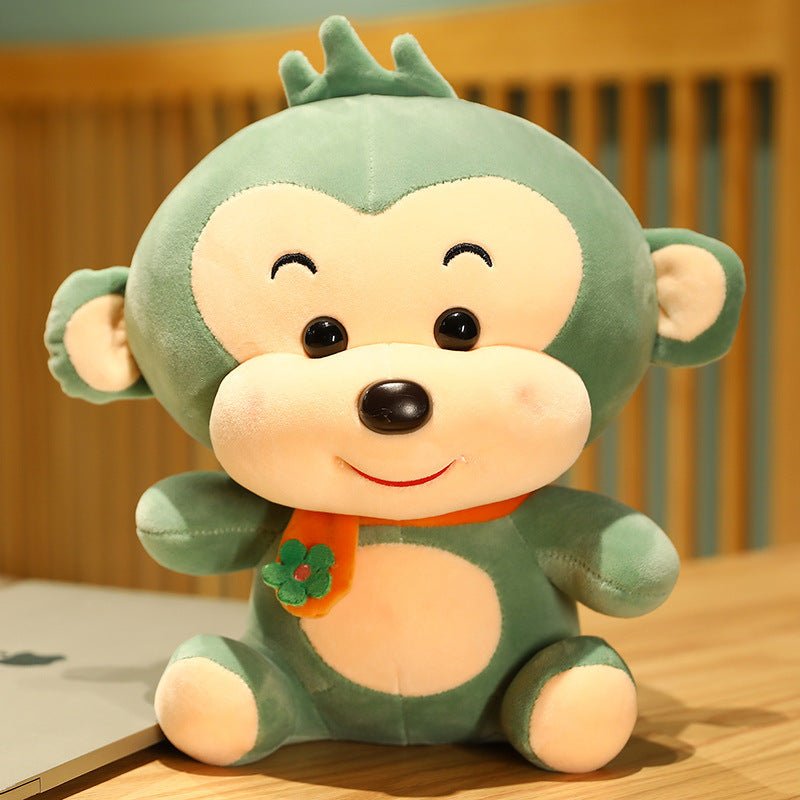 Soft Pink Green Brown Sunshine Scarf Monkey Plush Toy - TOY-PLU-71805 - Yangzhou burongfang - 42shops