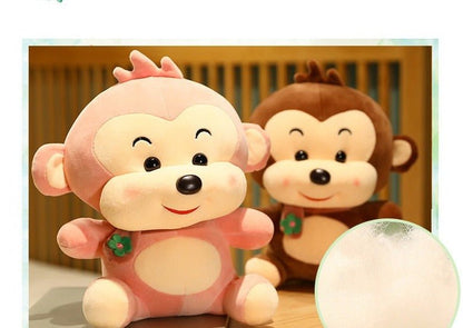 Soft Pink Green Brown Sunshine Scarf Monkey Plush Toy - TOY-PLU-71809 - Yangzhou burongfang - 42shops
