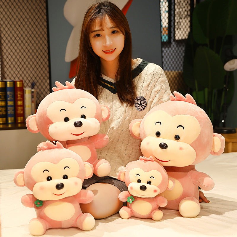 Soft Pink Green Brown Sunshine Scarf Monkey Plush Toy - TOY-PLU-71801 - Yangzhou burongfang - 42shops