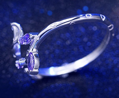 Soul Land Blue Silver Grass Series Ring Bracelet Necklace 925 Silver 11656:425097
