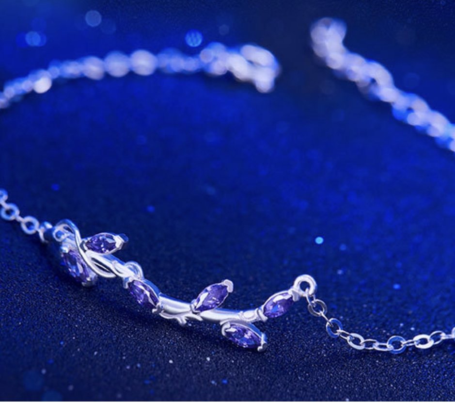 Soul Land Blue Silver Grass Series Ring Bracelet Necklace 925 Silver 11656:425099