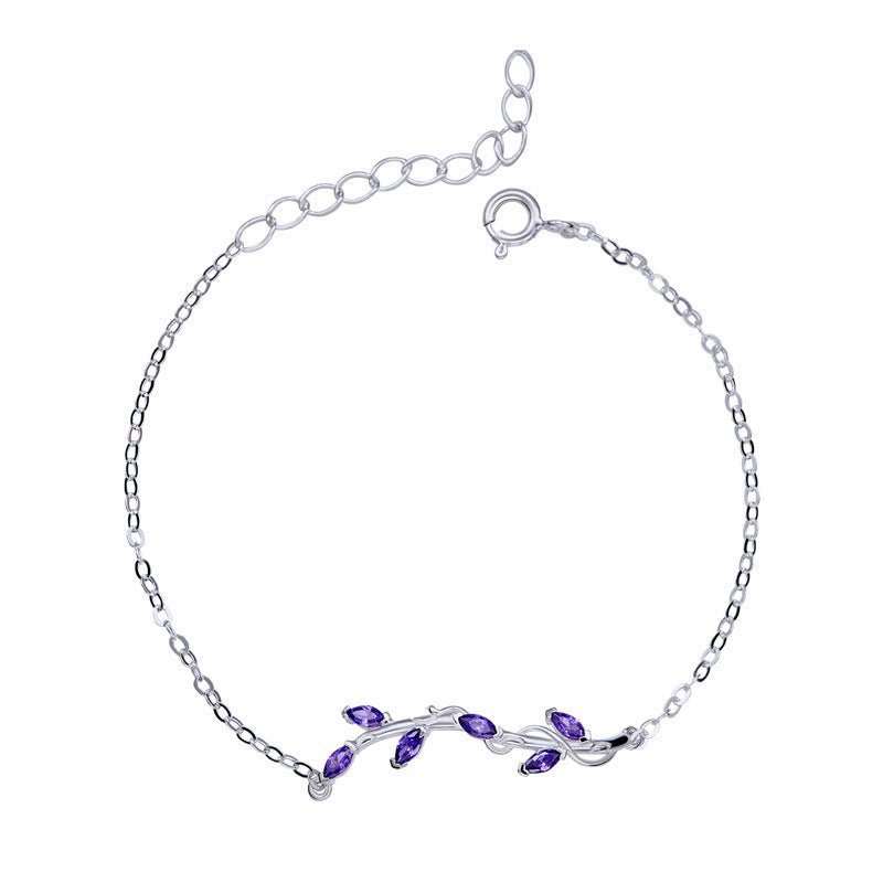 Soul Land Blue Silver Grass Series Ring Bracelet Necklace 925 Silver (bracelet) 11656:425083