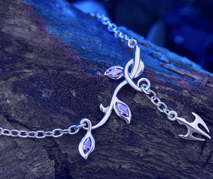 Soul Land Blue Silver Grass Series Ring Bracelet Necklace 925 Silver 11656:425101