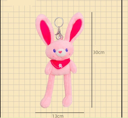 Stretch Ear Rabbit Plush Car Key Chain Multicolor - TOY-PLU-63404 - Yiwumanmiao - 42shops