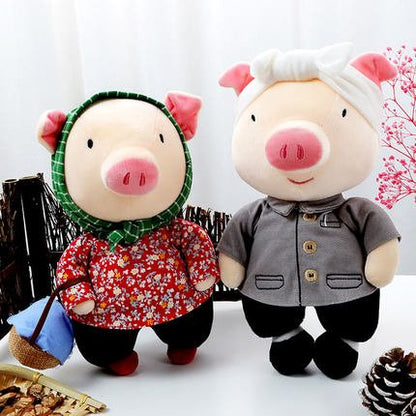 Stuffed Animals Pigs Cuddly Couple Pig Plushies people's commune pig+fashion dross pig 15cm(keychain) 