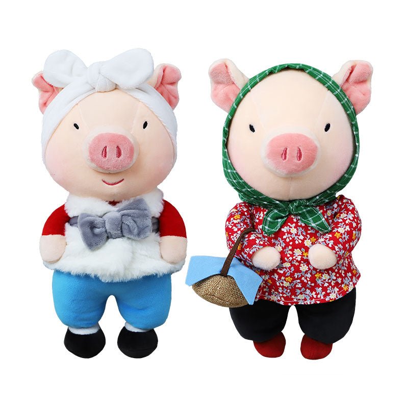 Stuffed Animals Pigs Cuddly Couple Pig Plushies abao pig+fashion dross pig 15cm(keychain) 
