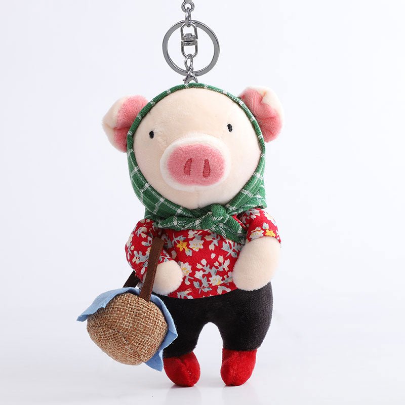 Stuffed Animals Pigs Cuddly Couple Pig Plushies fashion dross pig 15cm(keychain) 