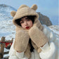Stuffed Bear Hat Scarf Gloves Sets   