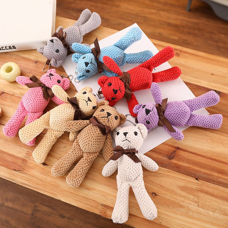 Stuffed Bear Plush Keychain Multicolors - TOY-PLU-29201 - Yangzhoubishiwei - 42shops