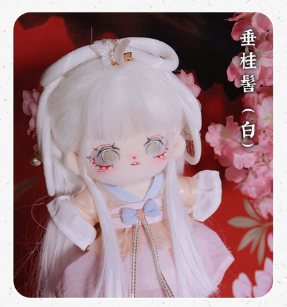 Traditional Wig and Bun Set for 20cm Cotton Dolls 20076:352159