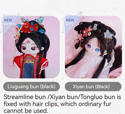 Traditional Wig and Bun Set for 20cm Cotton Dolls 20076:352161 20076:352161