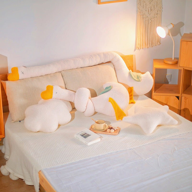White Duck Plush Toy With Long Neck and Forked Eyes - TOY-PLU-96501 - Yangzhoumuka - 42shops