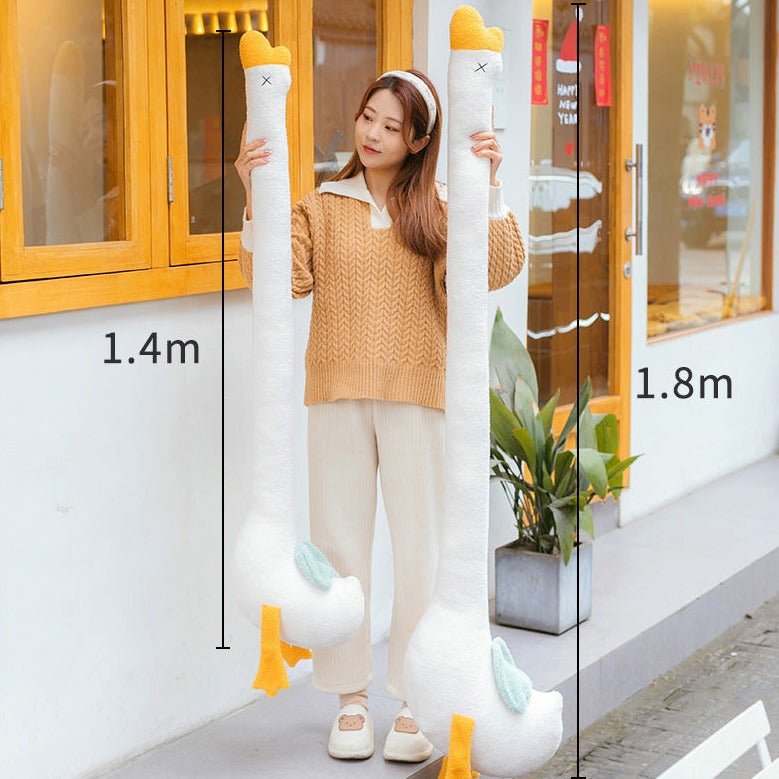White Duck Plush Toy With Long Neck and Forked Eyes - TOY-PLU-96501 - Yangzhoumuka - 42shops