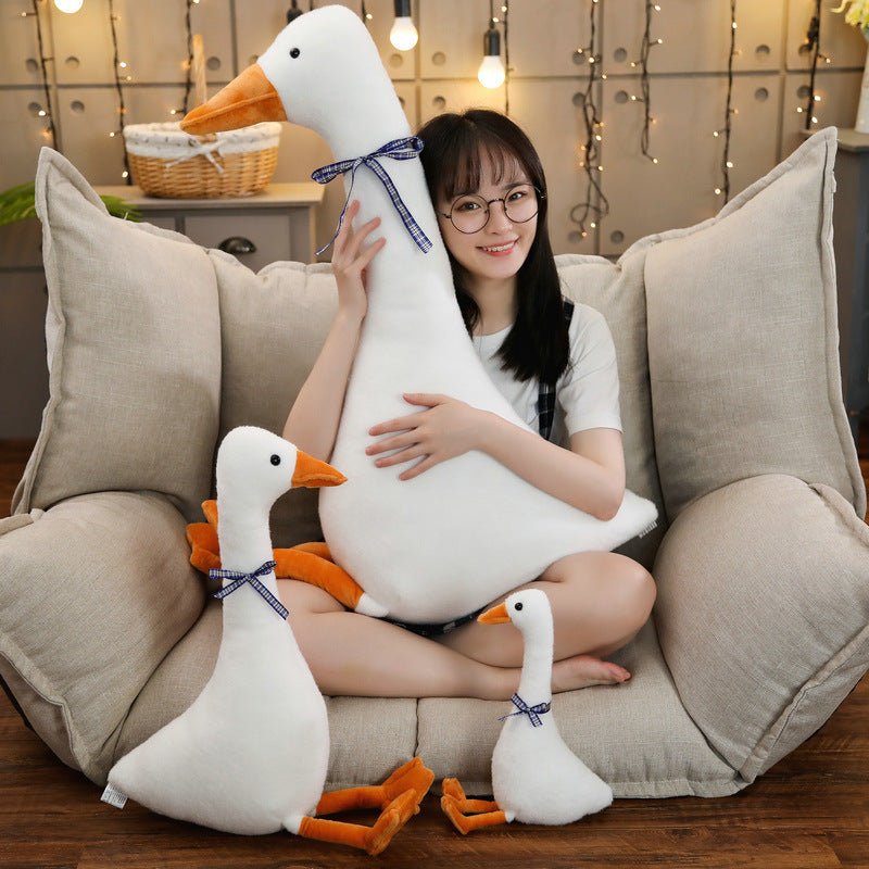 White Duck Stuffed Animal Plush Toy with Bow-Knot - TOY-PLU-68501 - Yangzhoumuka - 42shops