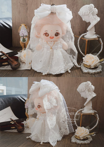 White Lace Wedding Dress Cotton Doll Clothes - TOY-PLU-81301 - THE CARROT'S - 42shops